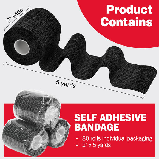 AZEN black cohesive bandage fabric highlighting breathable elastic stretch
