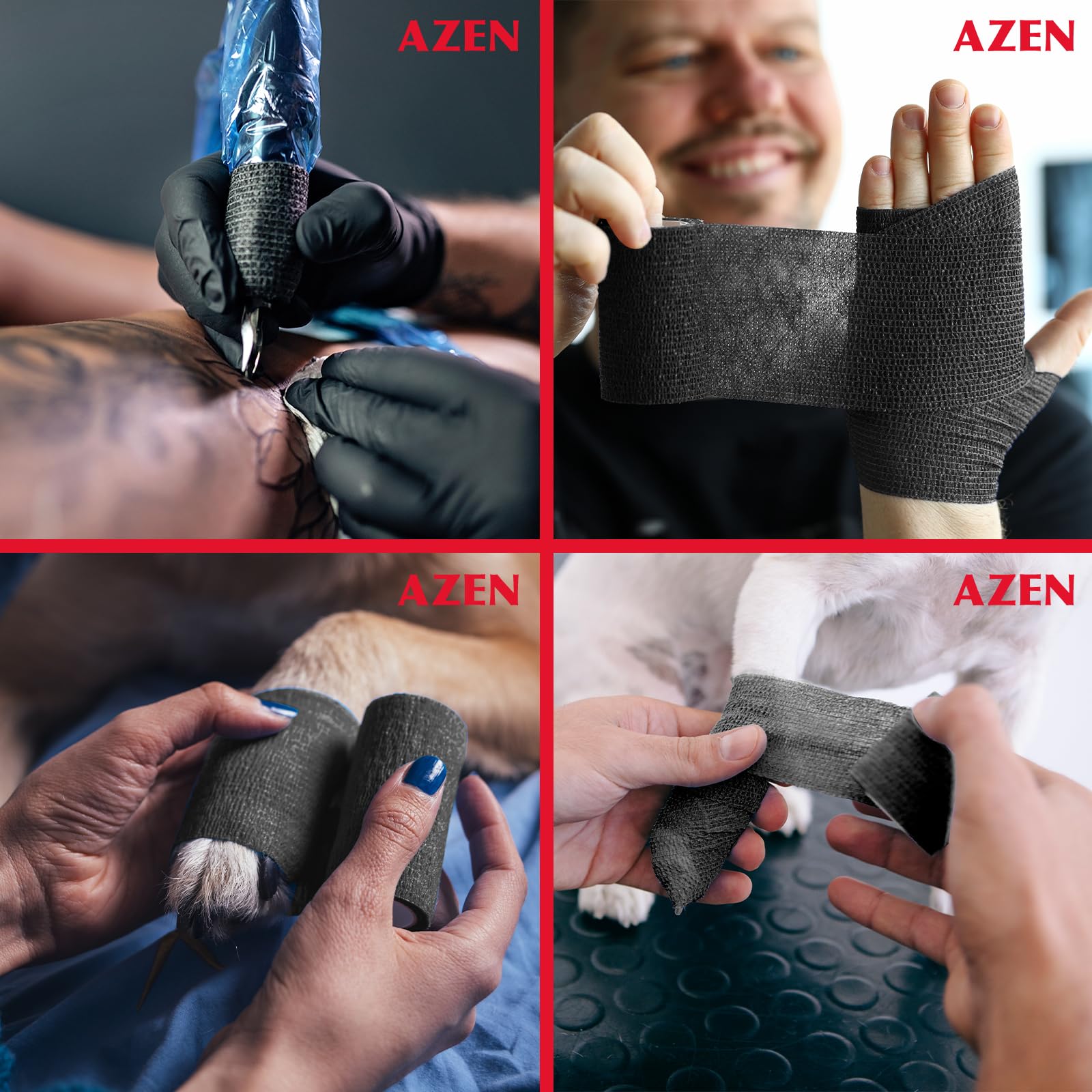 AZEN residue-free bandage removal closeup showing skin-friendly use