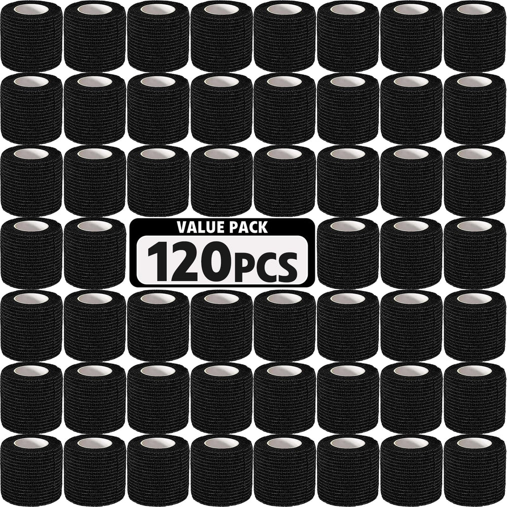 AZEN self-adhesive bandage wrap black rolls for secure, skin-safe wrapping
