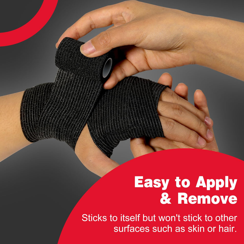 AZEN vet wrap bandage wrap in black showing gentle adhesion for pets