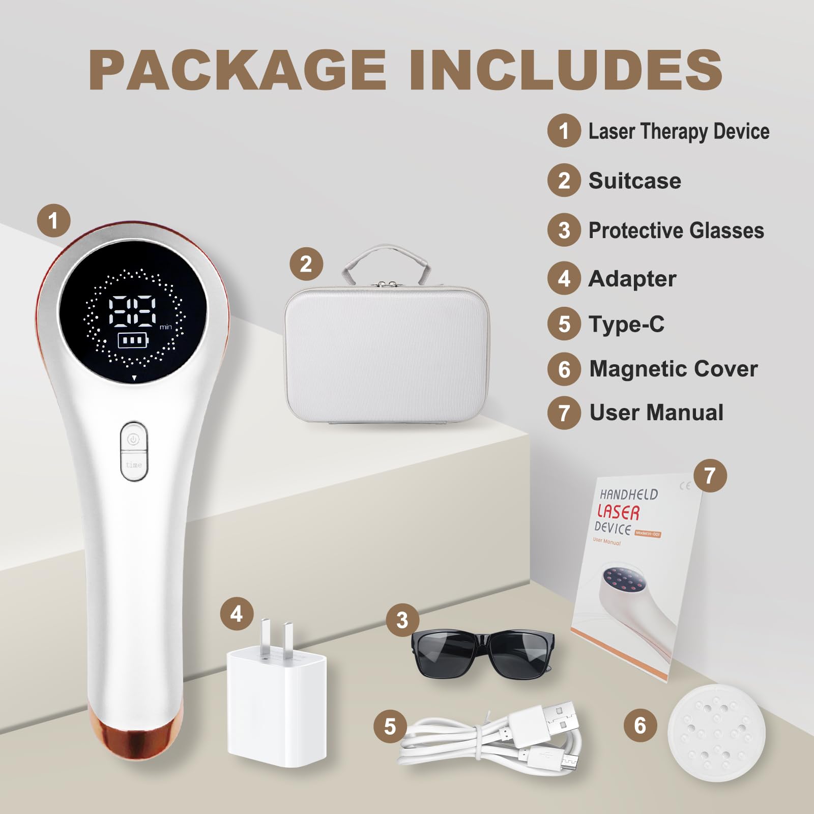 Azilaser protective glasses included for safe pet treatment.