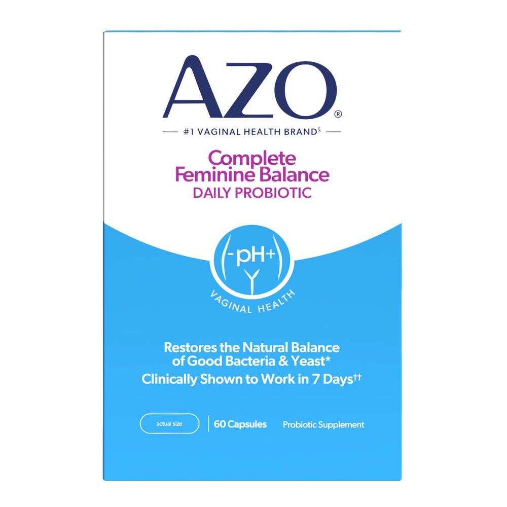 AZO Complete Feminine Balance bottle for daily vaginal health support