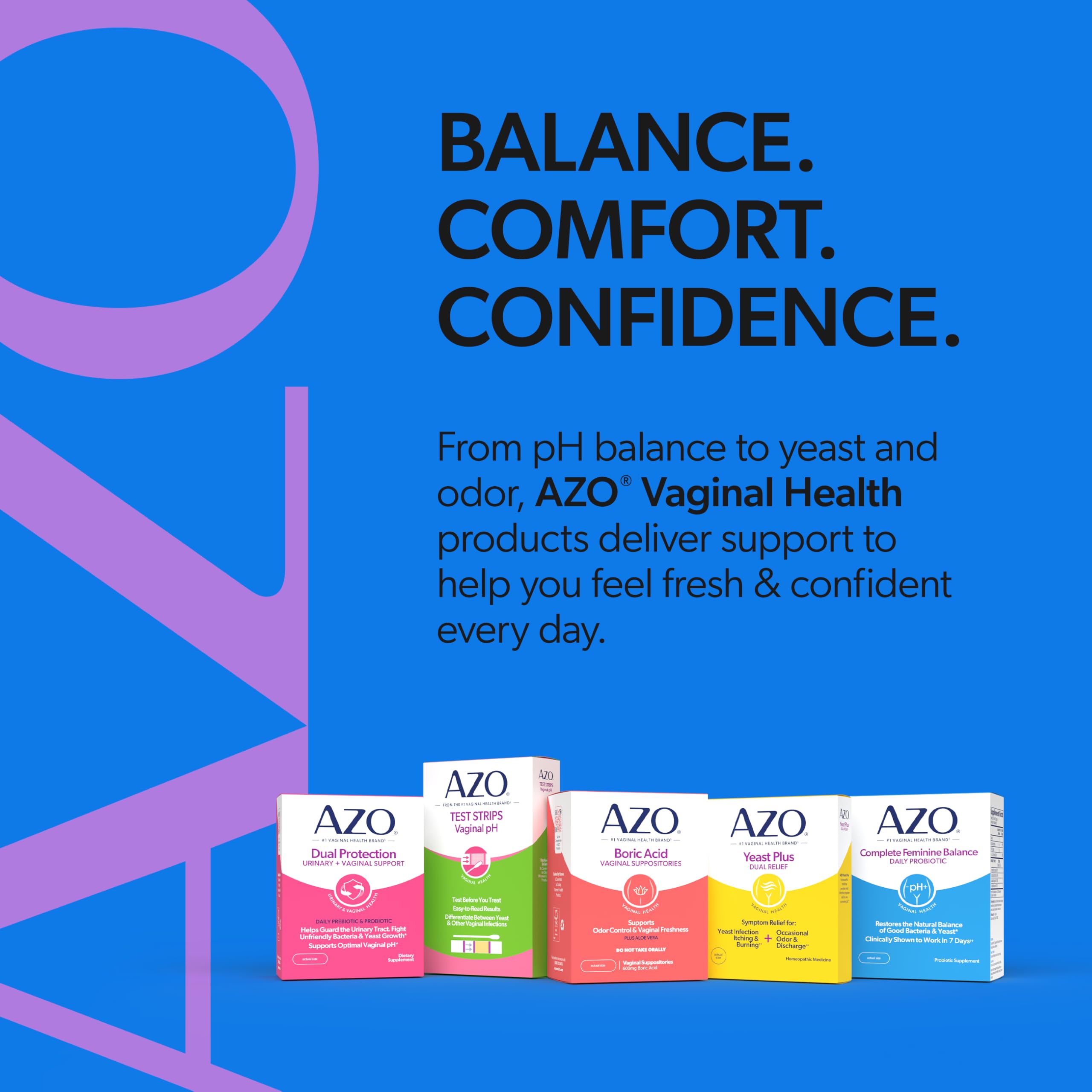 AZO Complete Feminine Balance female-health illustration conveying wellness