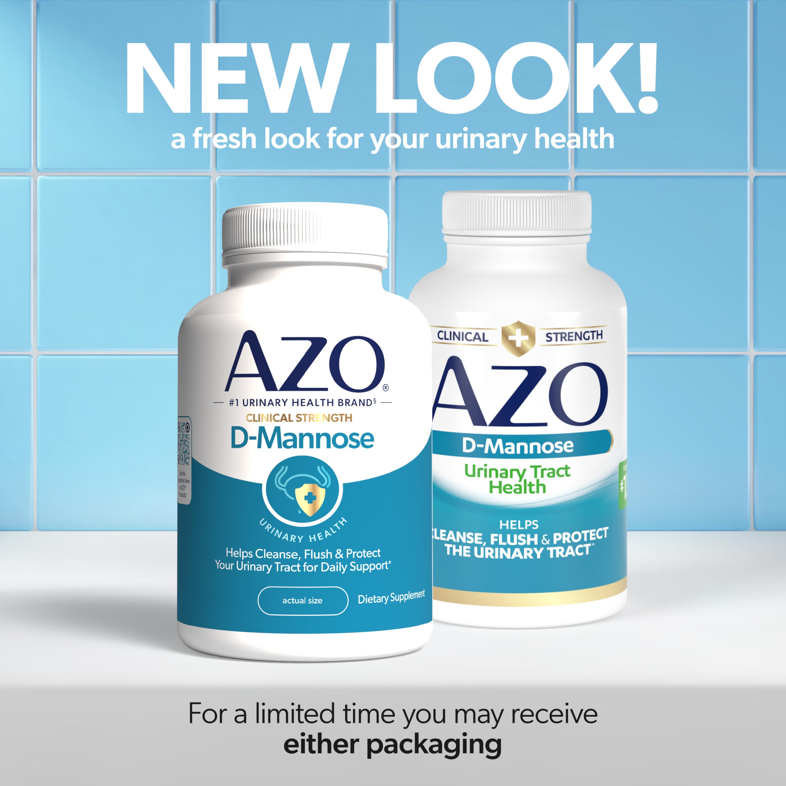 AZO D-Mannose capsules closeup shows easy-to-swallow daily use.
