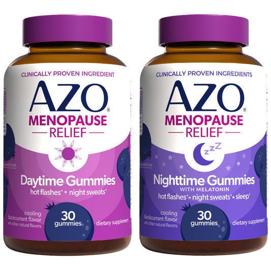 AZO Daytime gummies bottle pour for easy daily menopause support