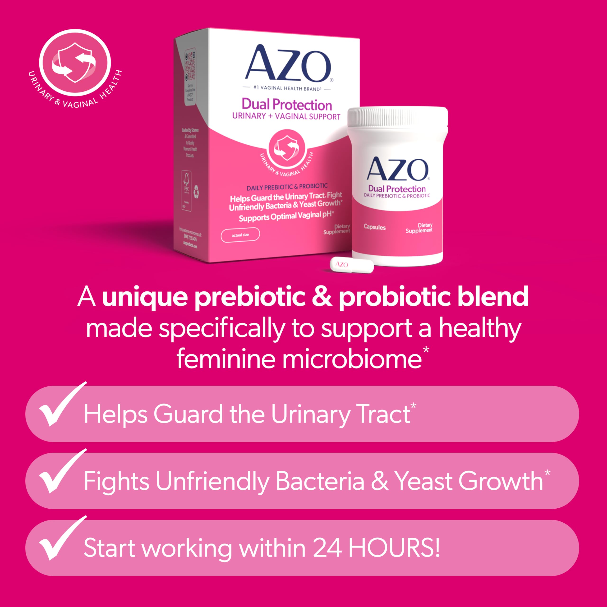 PreforPro prebiotic capsule showing urinary health protection concept