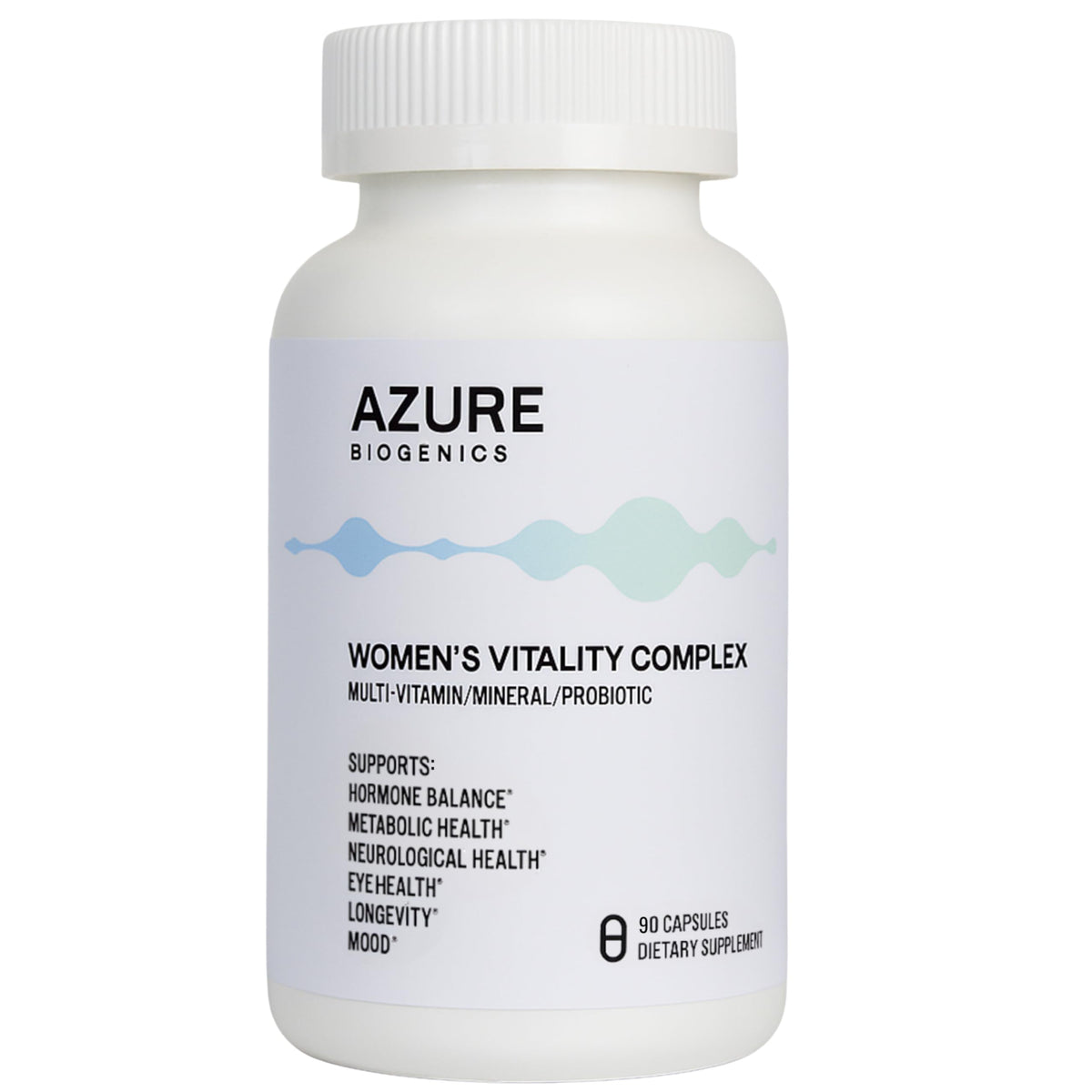 Azure Biogenics All-in-One Multivitamin bottle supports daily vitality and bone health.