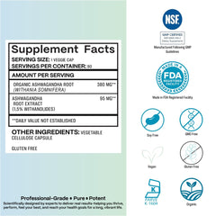 Azure Biogenics full-spectrum ashwagandha root highlighting focus and memory support.