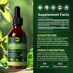 Close-up of B BEWORTHS oregano oil drops dropper