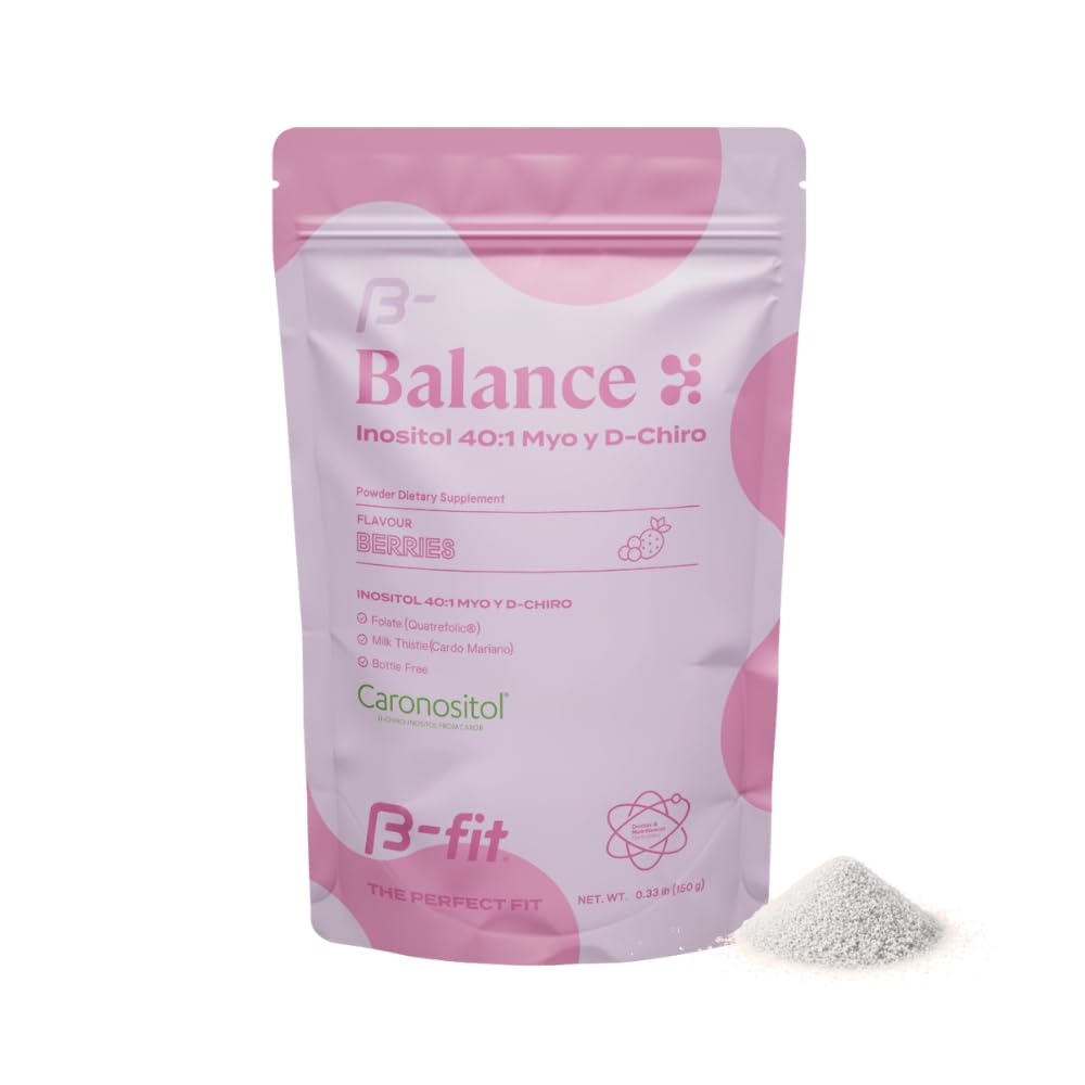 B-FIT B Inositol Balance tub front with berry label for daily use