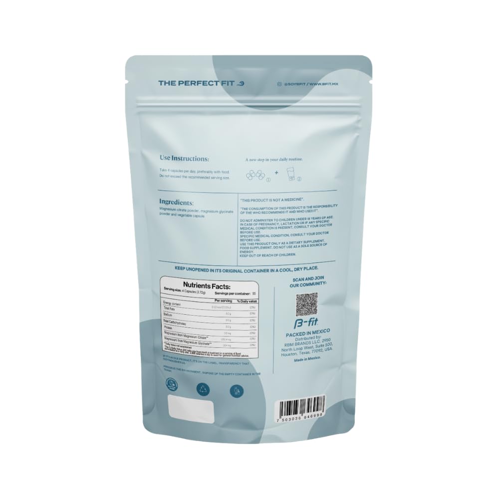 B-FIT B magnesium capsules pour, convenient daily intake for sleep support.