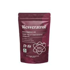 B-FIT B Resveratrol bottle on a kitchen counter supporting a daily antioxidant routine.