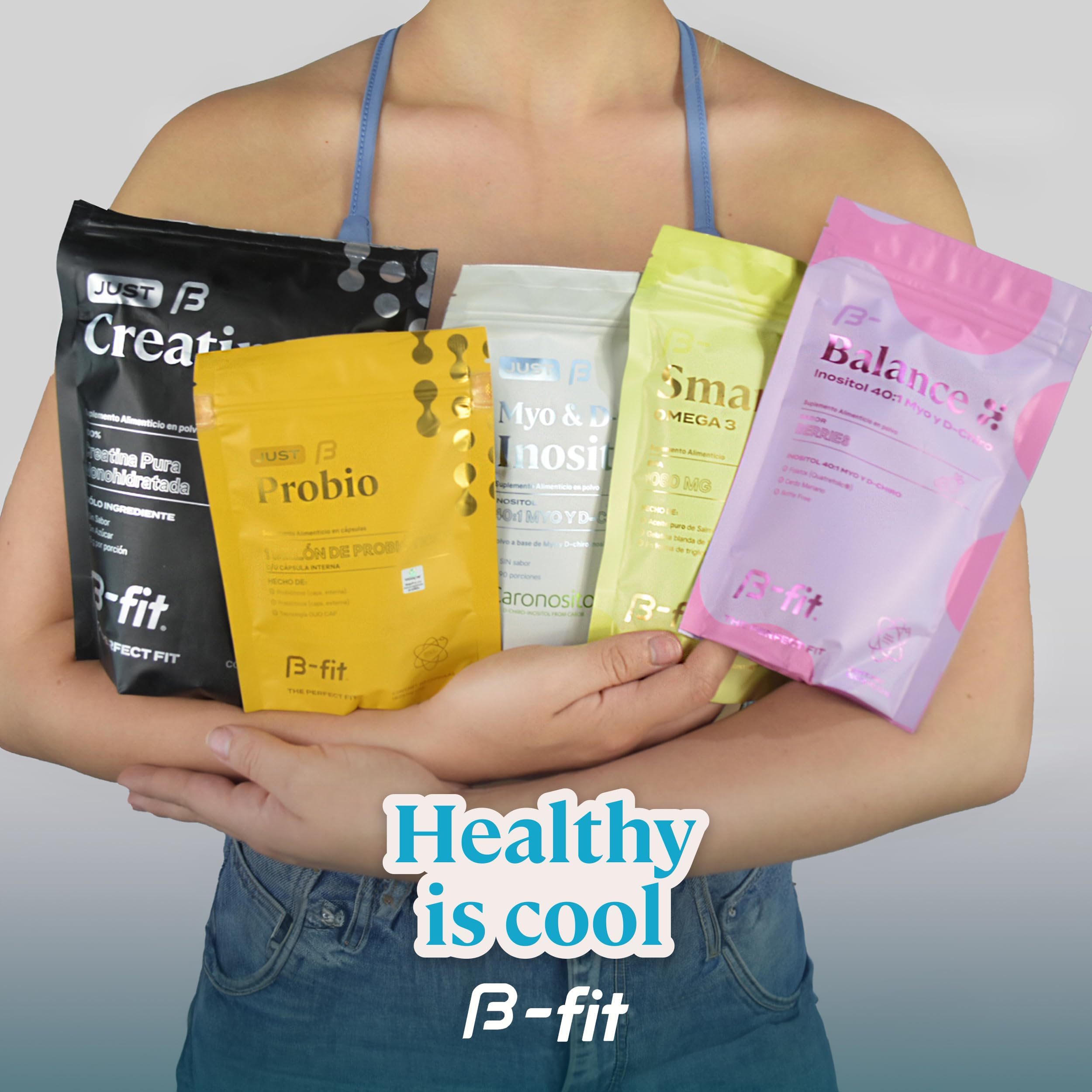 Packaging of B-FIT B Whey Zero Chocolate Puffs highlighting gluten-free, sugar-free features