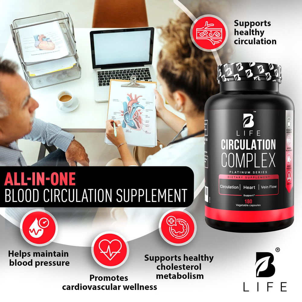 B Life Circulation Complex packaging box emphasizes Made in USA quality.