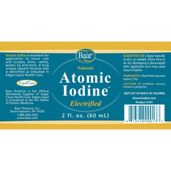Baar Atomic Iodine external-application demonstrates topical use for minor skin issues.