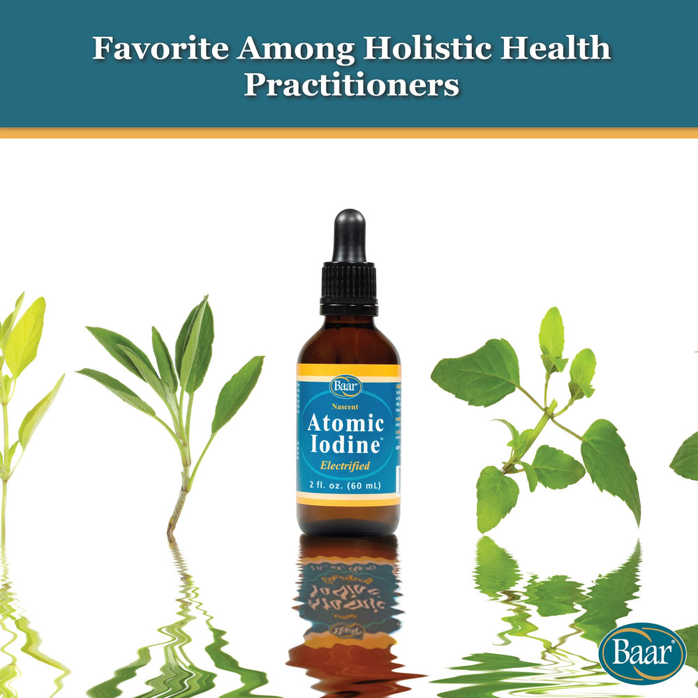 Baar Atomic Iodine herbal blend is part of the electrified formulation.