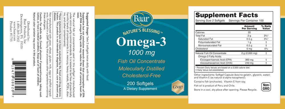 Close-up of Baar Omega-3 softgels; easy daily intake