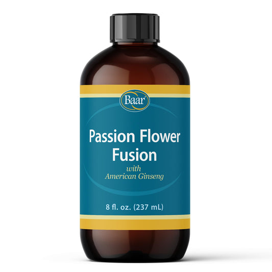 Baar Passion Flower Fusion bottle for a calming evening ritual.