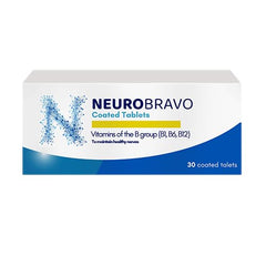 Neurobravo bottle front showing brand and product name for nerve health support.