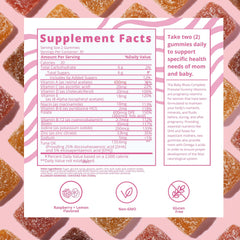 Non-GMO and gluten-free formula with no artificial colors in Baby Blues prenatal gummies.