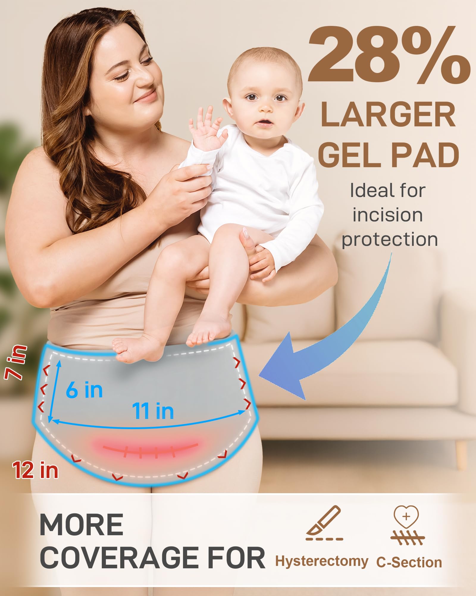 Baby Noah C-Section Belly Binder side strap offers secure adjustable fit.
