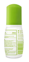 Pump-action dispenser releasing light, moisturizing foam from Babyganics sanitizer.