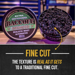 BACC OFF packaging highlighting Real As It Gets authentic design.