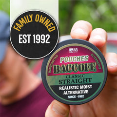 BACC OFF handcrafted USA sign underscores family-owned craftsmanship.