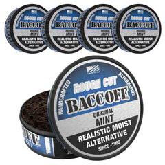 BACC OFF Mint Rough Cut can showing bold icy mint flavor for quick refreshment.