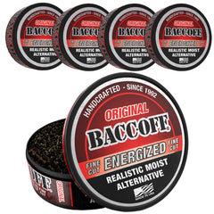 BACC OFF Original Energized can front view highlighting bold smoky flavor.