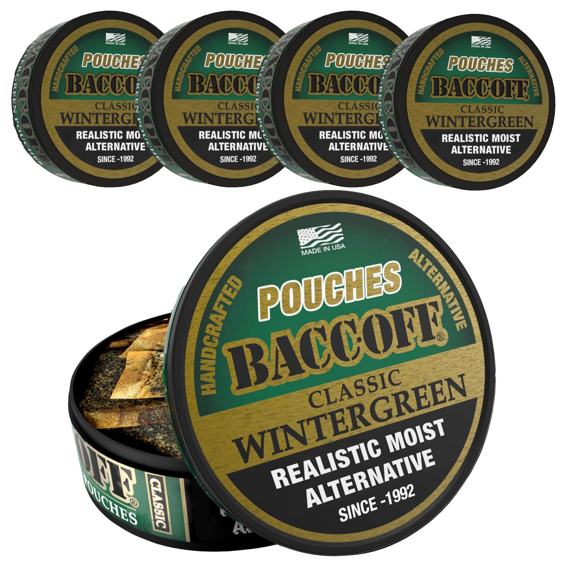 BACC OFF Wintergreen Pouches packaging front shows bold branding for on-the-go use.