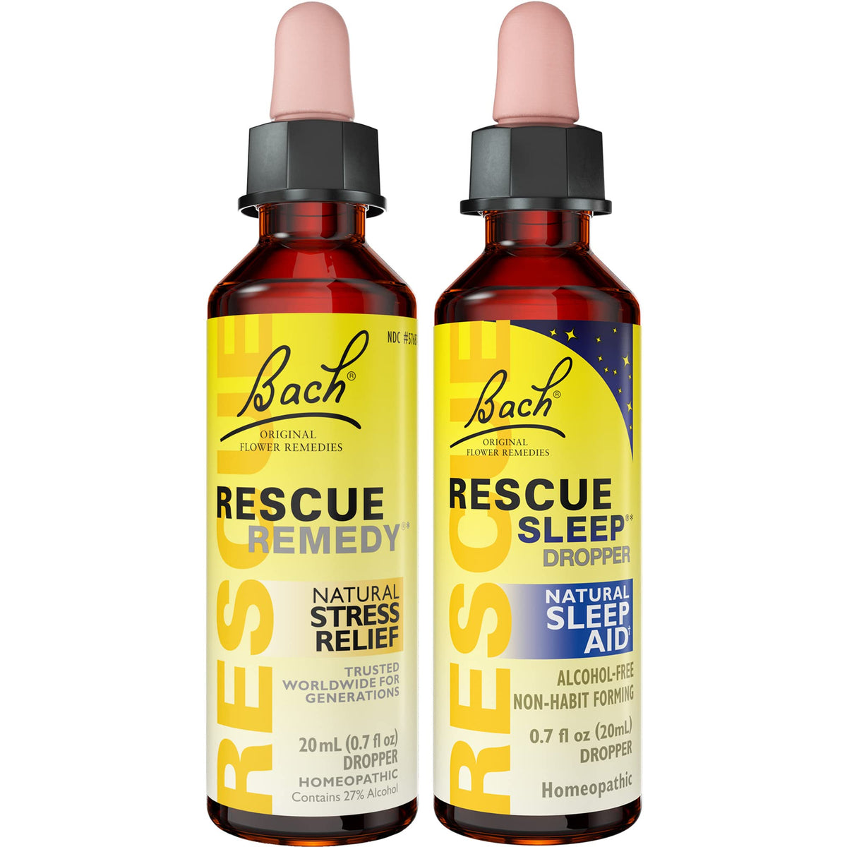 Bach Day & Night Dropper Bundle on a desk for day stress relief and night calm