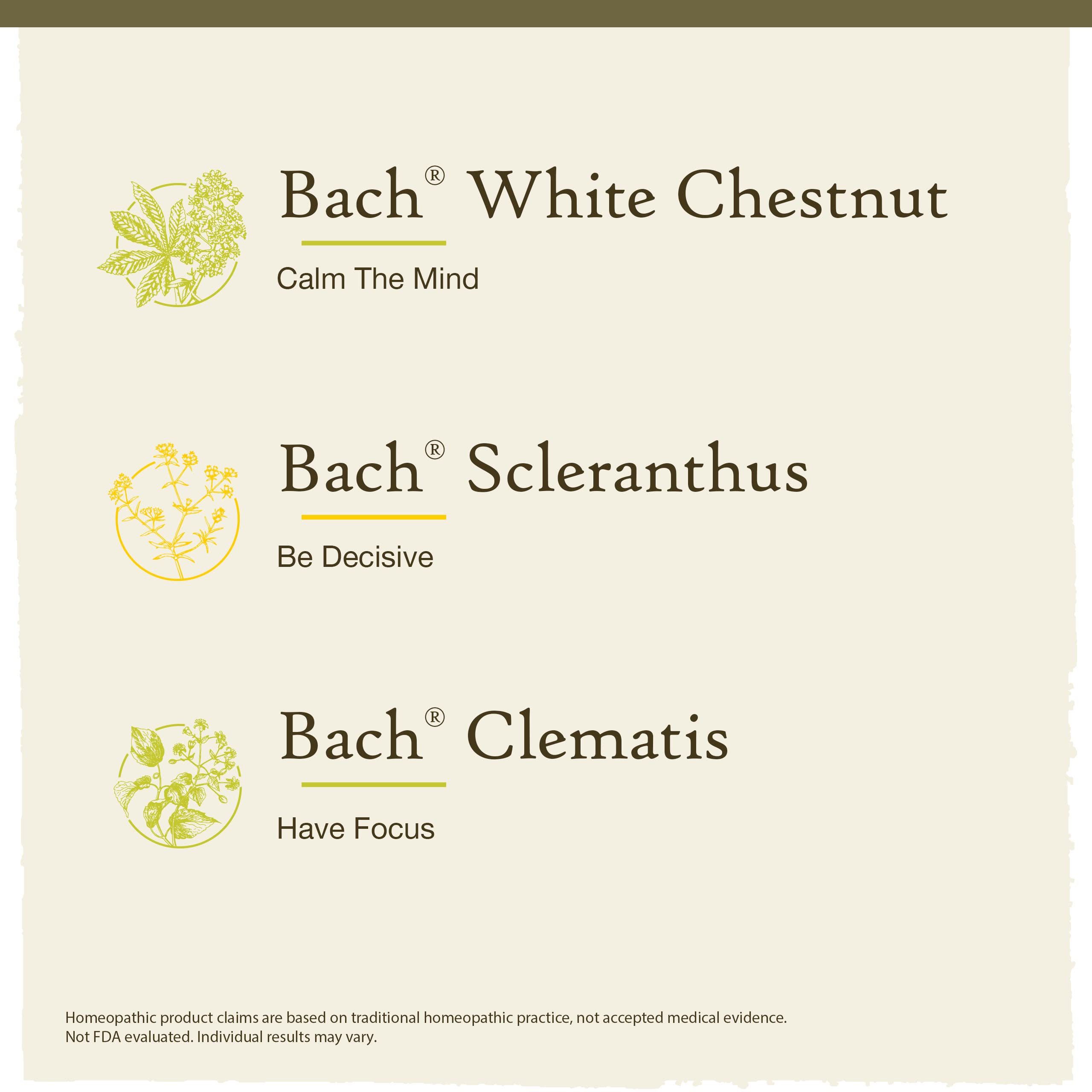 Bach Original Flower Remedies Clarity Kit labels highlight natural ingredients