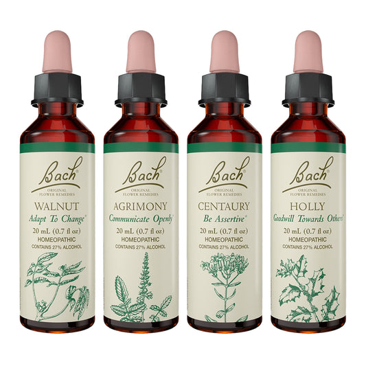 Bach Original Flower Remedies stand-your-ground pack bottles for emotional balance