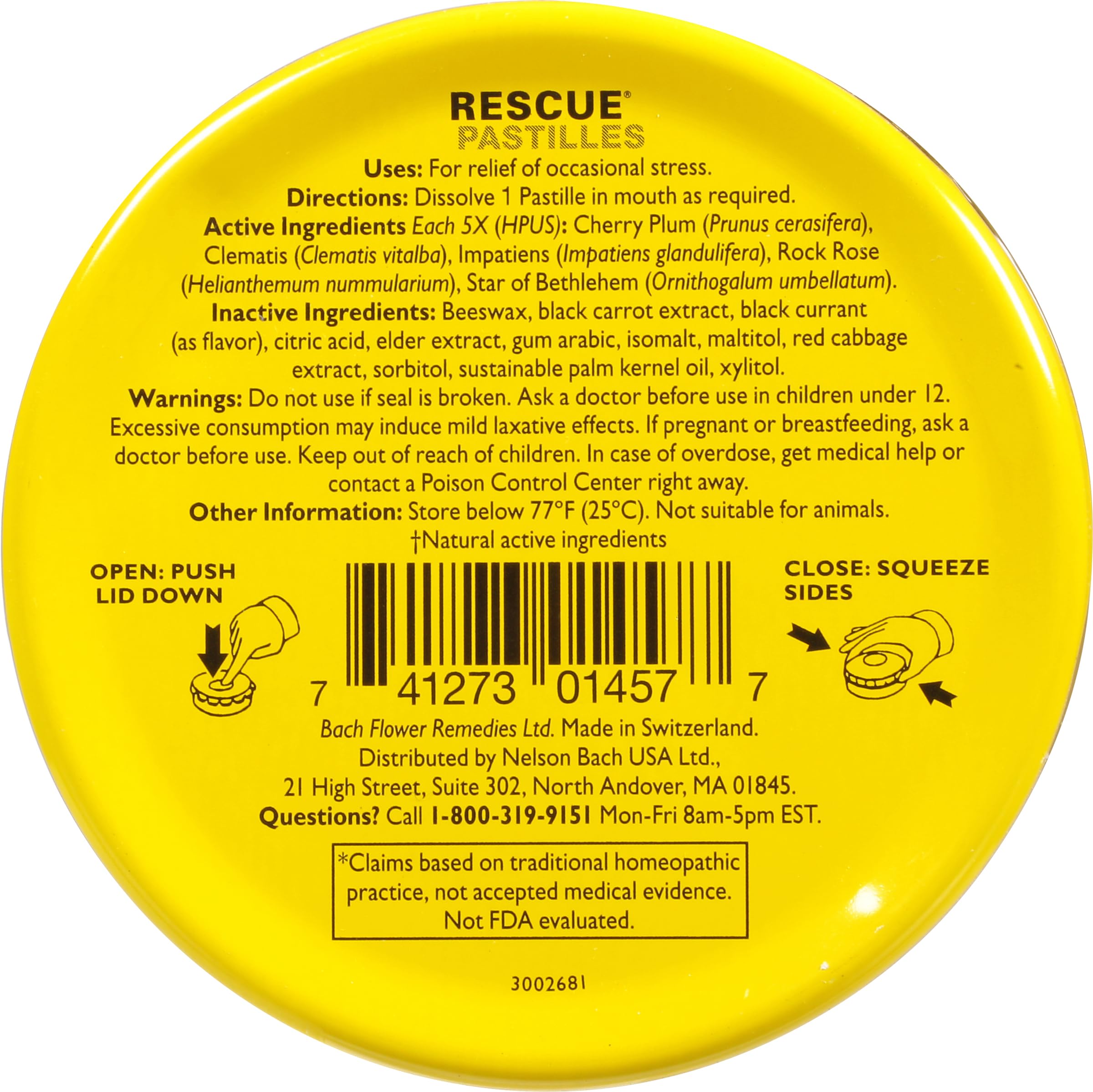 Ingredients card noting gluten-free and vegetarian formulation