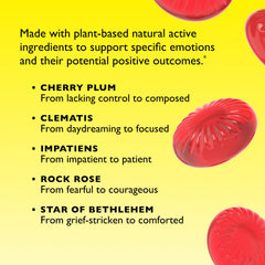 Bach RESCUE Pastilles vegan natural ingredients label close-up.