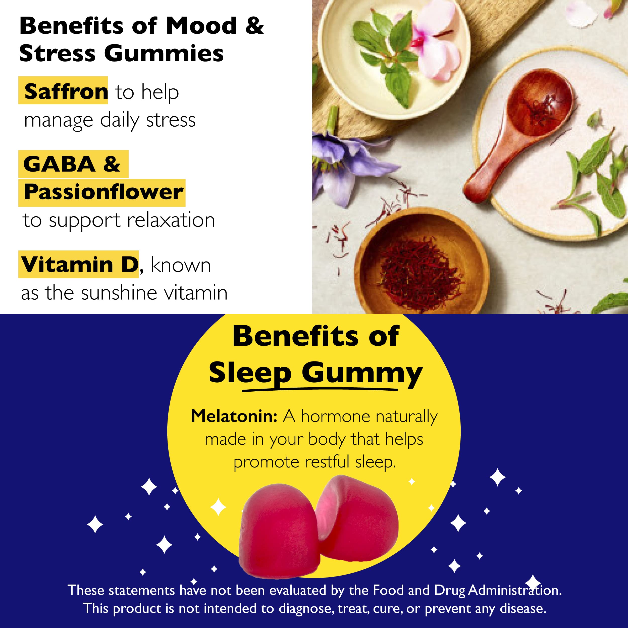 Bach Rescue Plus Melatonin Sleep Gummies label lists 5 mg melatonin per dose.