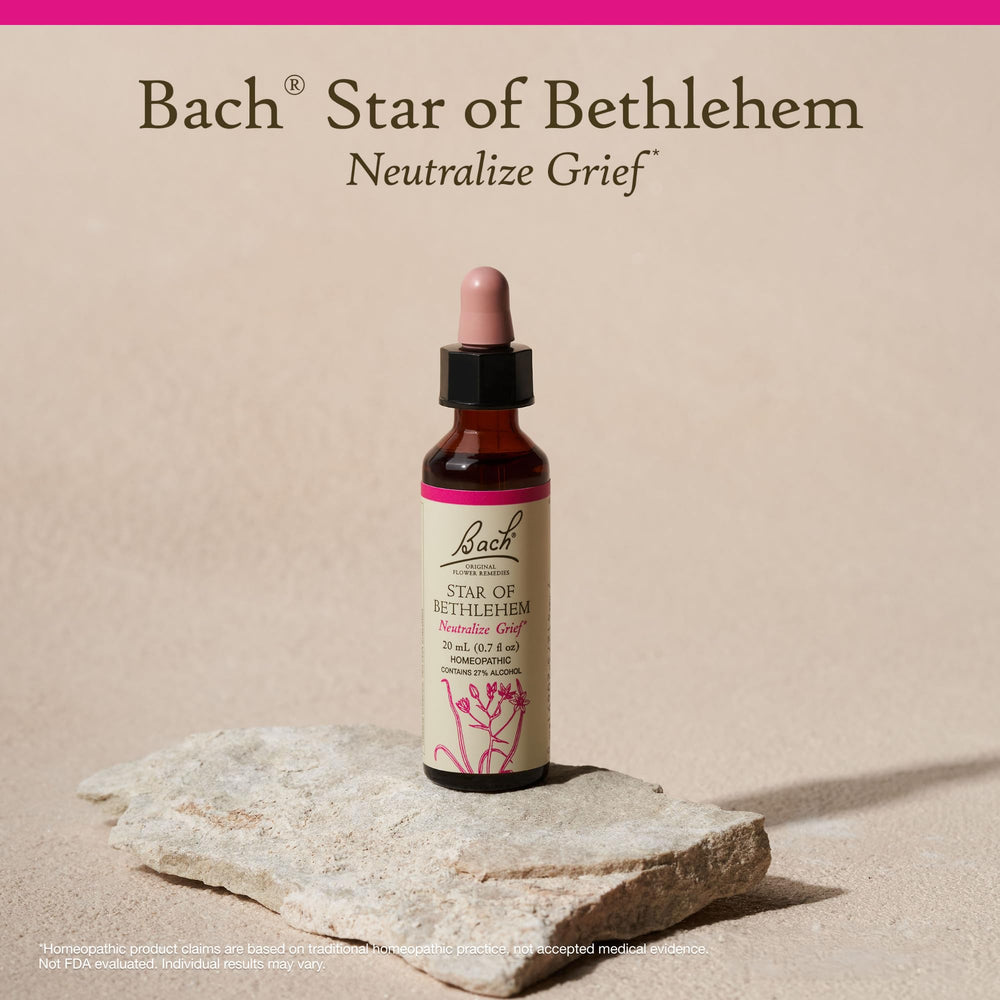 Bach Star of Bethlehem label close-up shows trusted Bach method heritage.