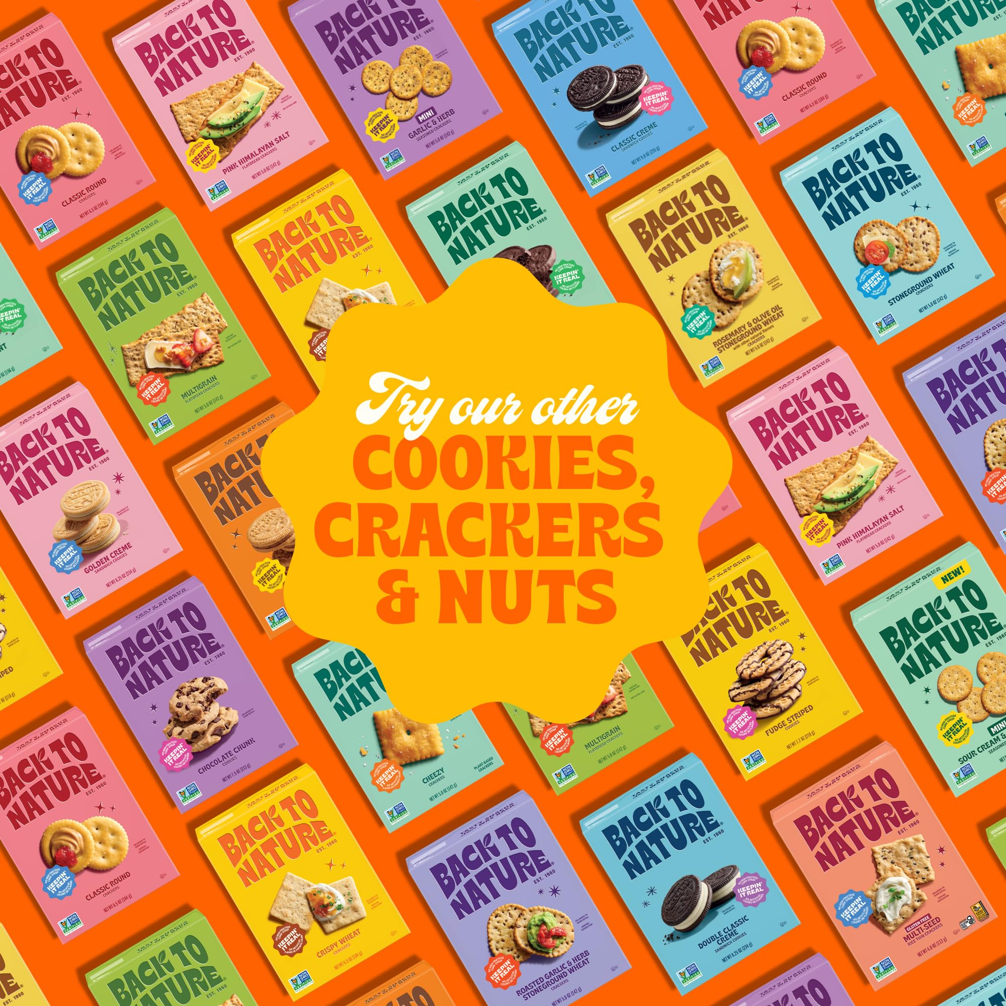 Back to Nature brand packaging showcasing simple, natural ingredients.