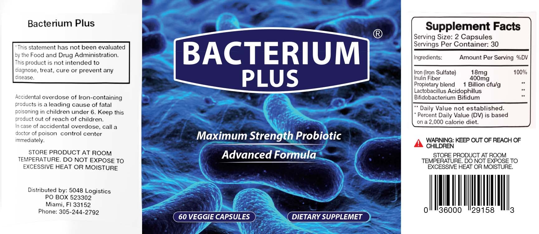 BACTERIUM PLUS instruction card reveals daily usage tips for probiotic routines