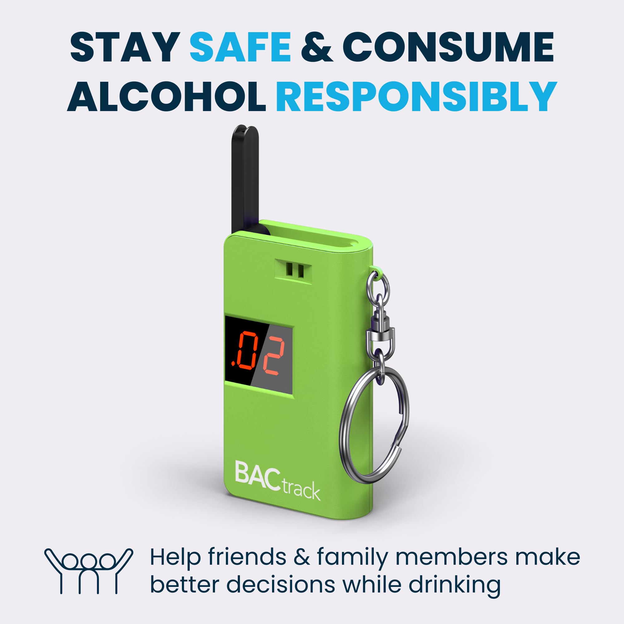 BACtrack Keychain Breathalyzer pocket-size design fits in a purse or pocket.