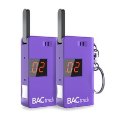 BACtrack Keychain Breathalyzer Purple 2-Pack, compact for discreet personal testing.