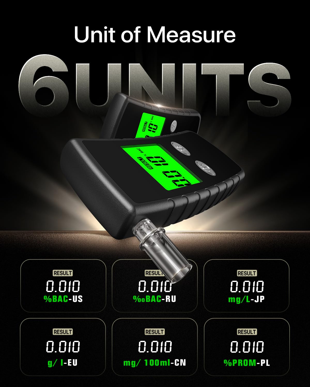 BACZGIF Breathalyzer includes 10 mouthpieces for multiple tests.