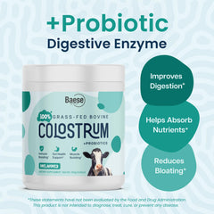 Baese Nutrition colostrum powder stirred into a smoothie