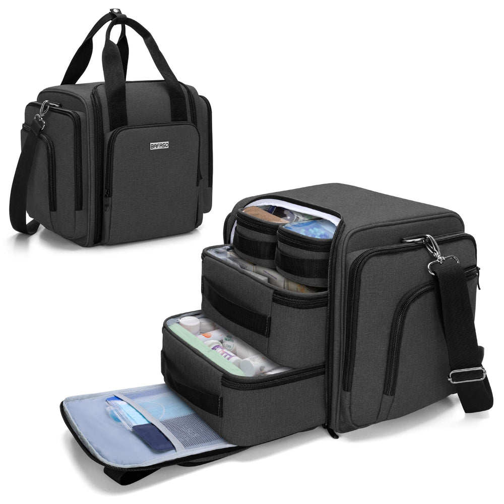 BAFASO large pill bottle organizer bag with removable pouches