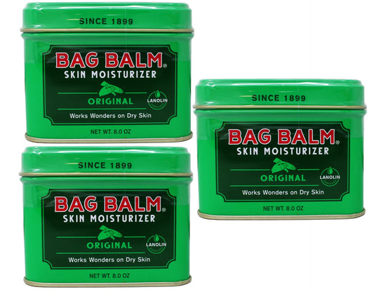 Bag Balm 8 oz tin front view, ideal for dry skin relief.