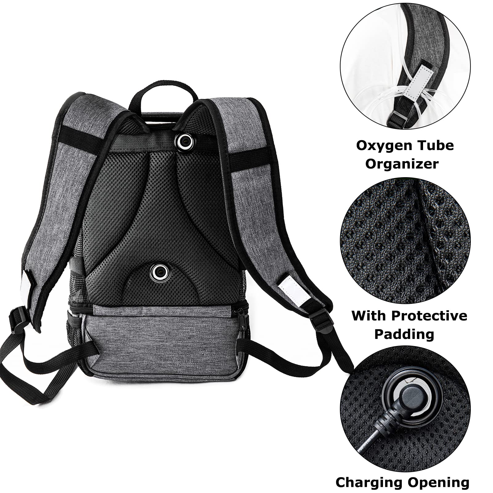 BAGSFY Oxygen Backpack clear top cover for viewing settings without opening.