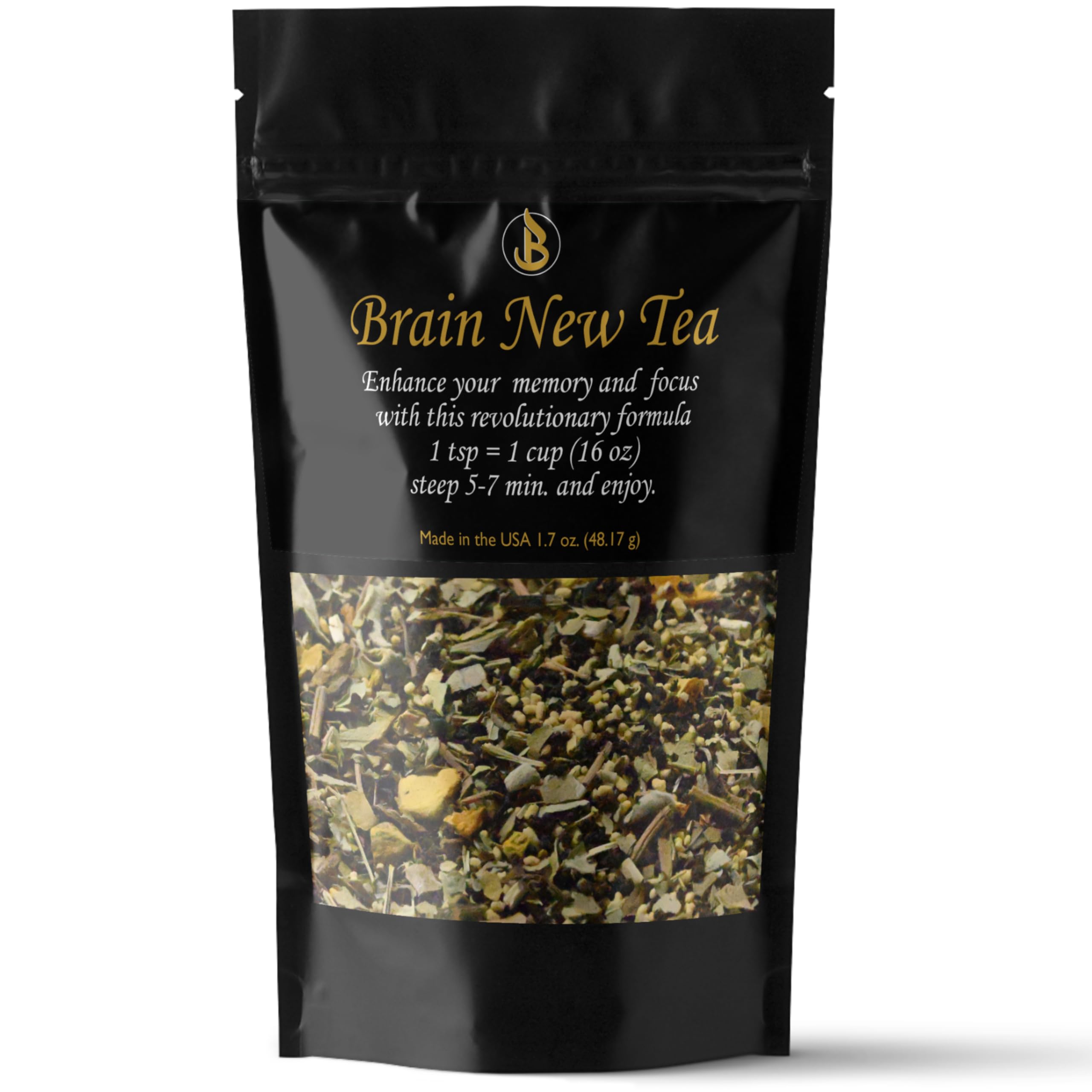 Bahlake Brain New Tea bag in cup for a convenient focus-boosting ritual.