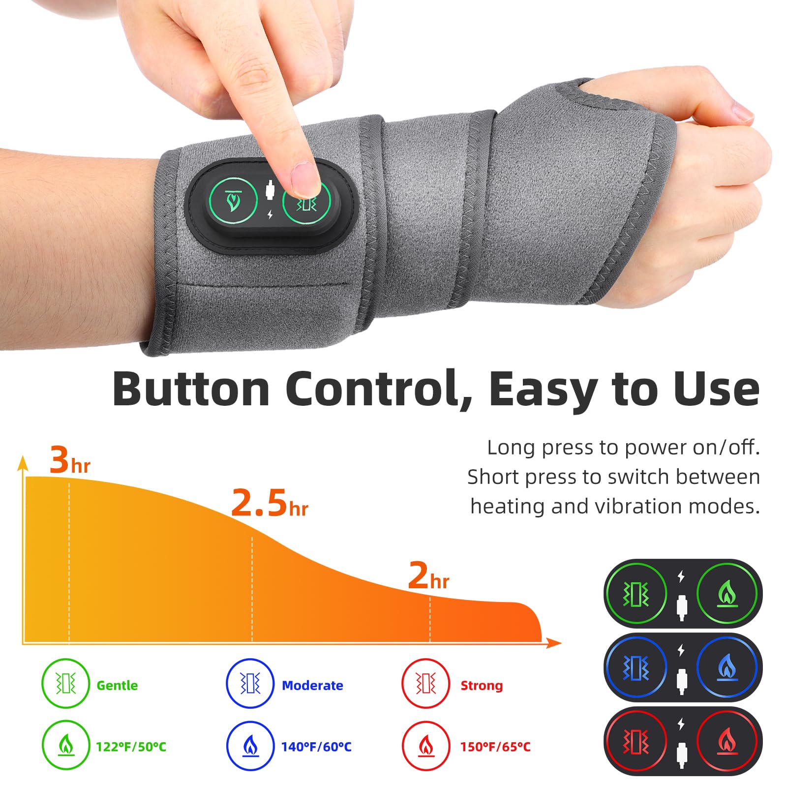 BAISEMAIN built-in 3000mAh battery enables on-the-go therapy