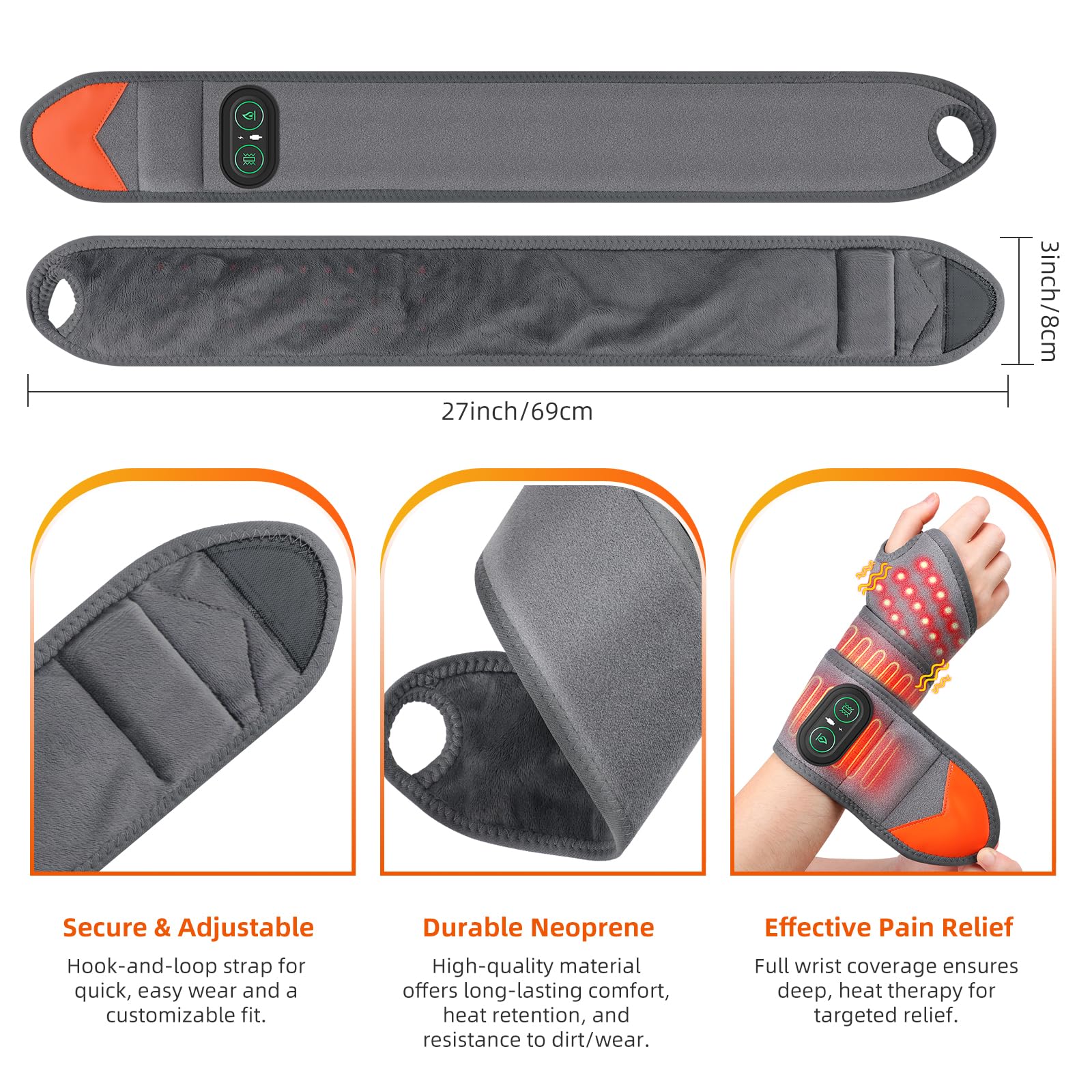BAISEMAIN red-light therapy wrist brace for improved circulation